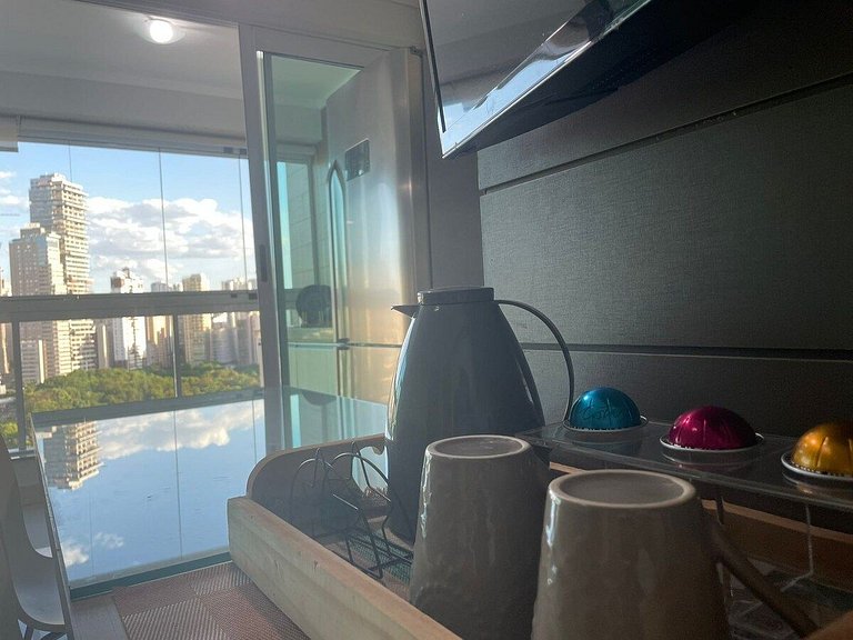 1 Qt.| 2 Hósp. | Jacuzzi na varanda | Linda vista