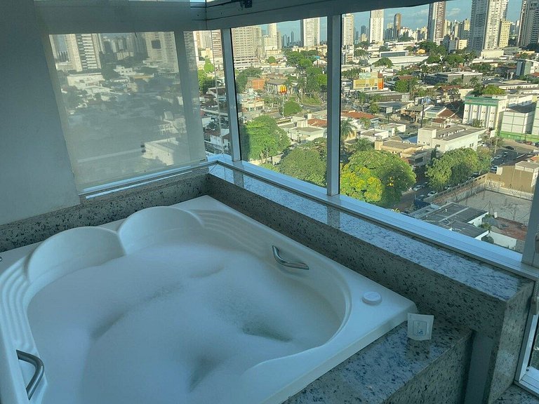 1 Qts.| 2 Hósp. | Jacuzzi na varanda | Linda vista