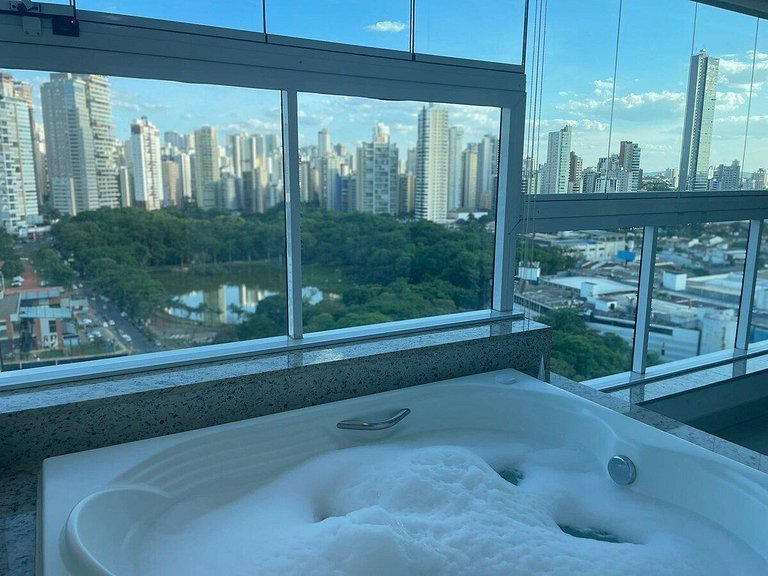 1 Qts.| 2 Hósp. | Jacuzzi na varanda | Linda vista