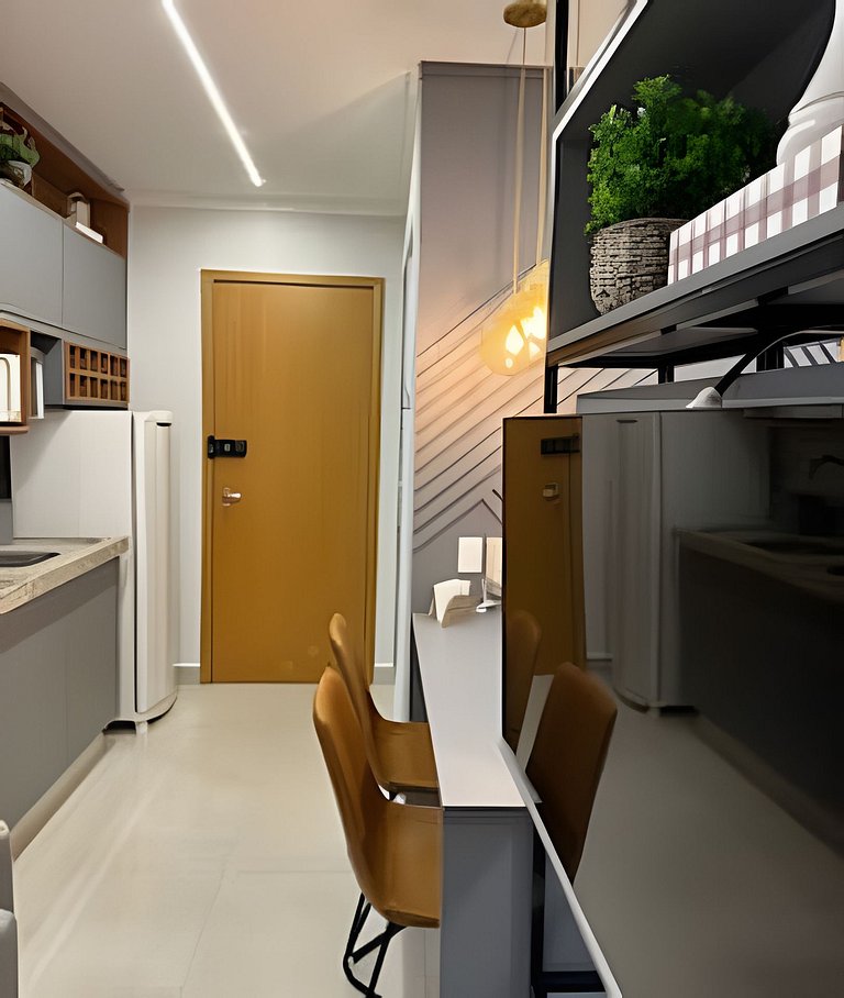 Moderno Flat com Jacuzzi no Pq. Vaca Brava