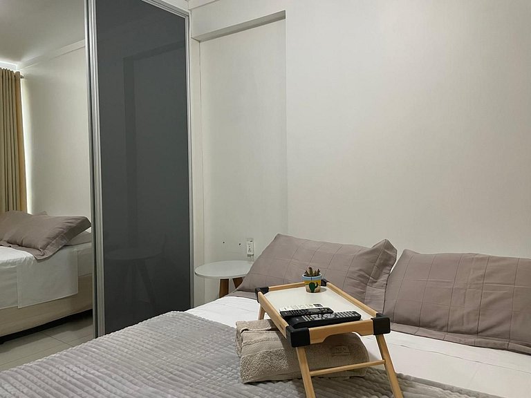 Moderno Flat com vista para o Parque Vaca Brava