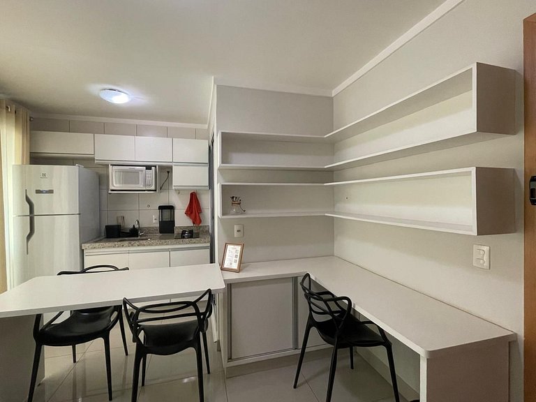 Moderno Flat com vista para o Parque Vaca Brava
