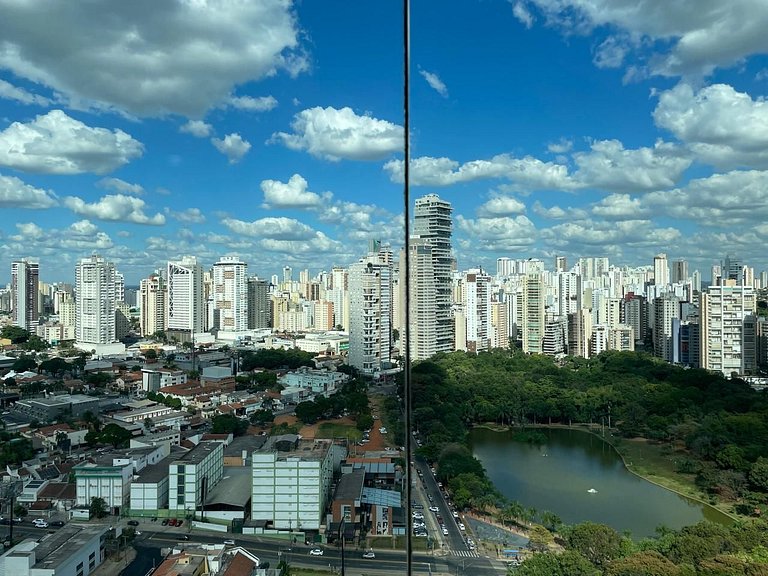 Moderno Flat com vista para o Parque Vaca Brava