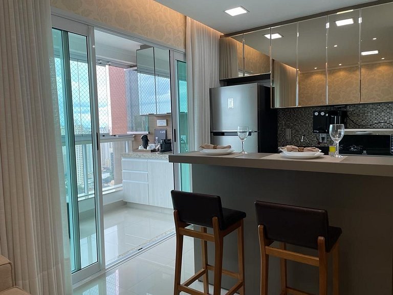 Flat Moderno com vista para o Pq. Vaca Brava-Bueno