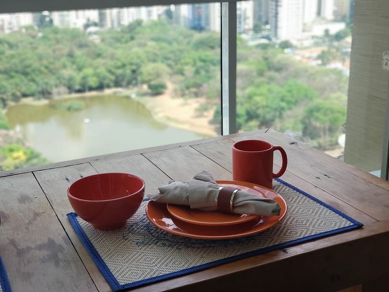 Flat Moderno com vista para o Pq. Vaca Brava-Bueno