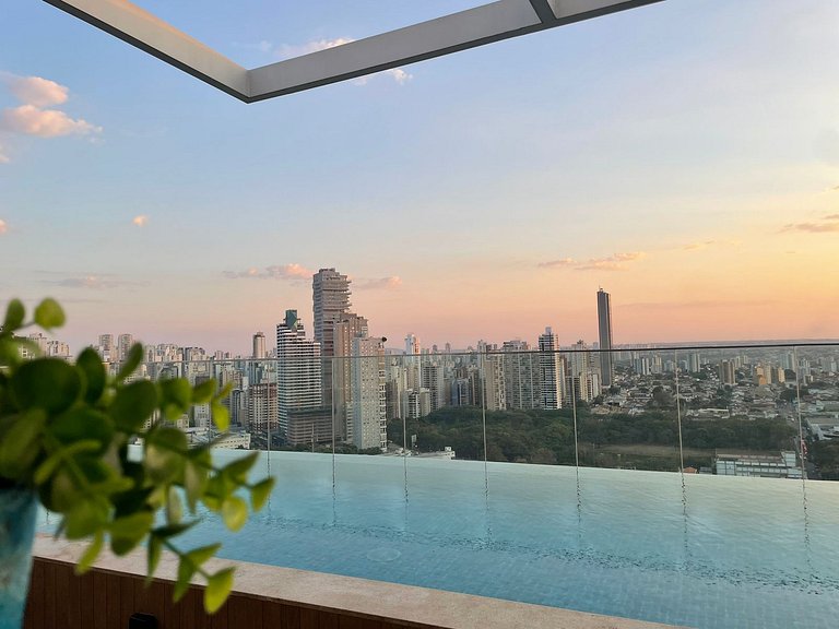 Flat Moderno | Andar Alto | Piscina | A 100m do Goiânia Shop